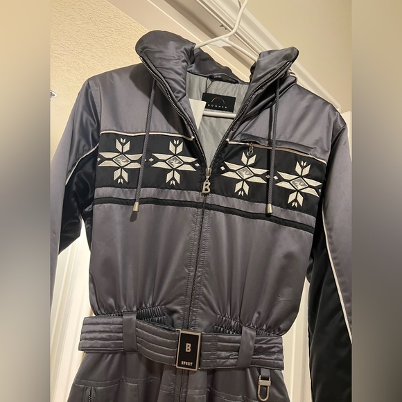 Bogner Grey Silver Ski Snowboard One Piece Bib Jumpsuit - Picture 2 of 6